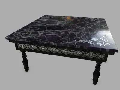 Table side with marble top Low-poly 3D model