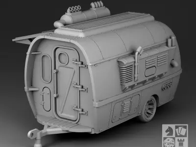 Futuristic trailer 3D print model