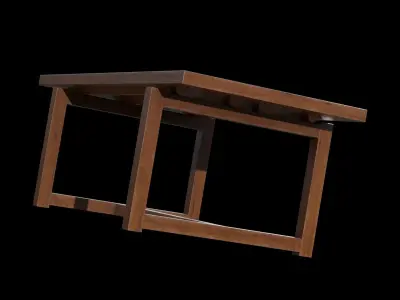 Ainsley Dining Table walnut Low-poly 3D model