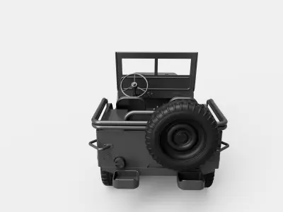 WW2 Willys jeep Low-poly 3D model