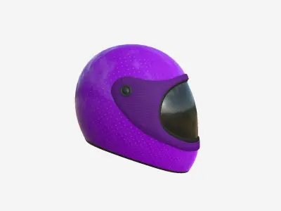 Cartoon Helmet Kart A06 Purple - Character Design Low-poly 3D model