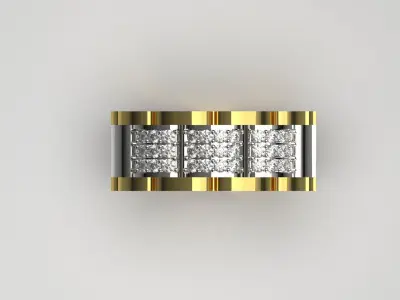 Luxury man Rolex design diamond ring model ring ror0019 3D print model