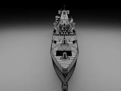 Frigate 3D model by MilitaryCG - Textured