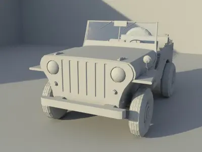 low poly jeep Low-poly 3D model