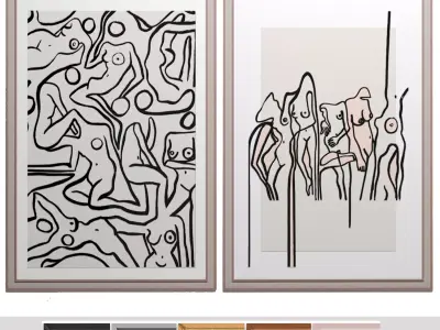 Art Frames 156- Ecstatic Nudes Art Print 2 3D model