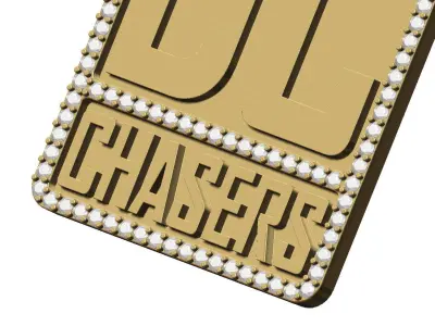 Diamond Dream chasers rectangular pendant 3D print model