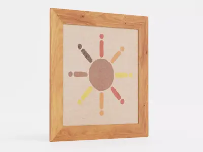 -Wall Picture V1 Sun- Low-poly 3D model