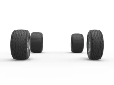 Wheel Set of Southern Wing Modified Stock car Scale 1 to 25 3D print model