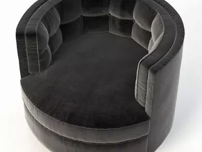 Milo Baughman barrel back swivel 3D model