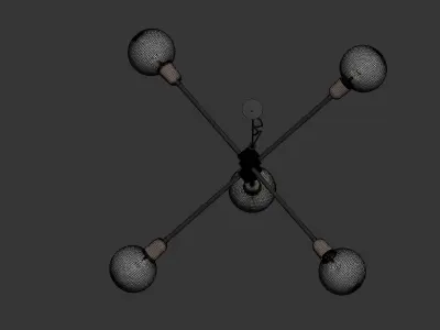 Molecular ceiling light Industrial style 3D model