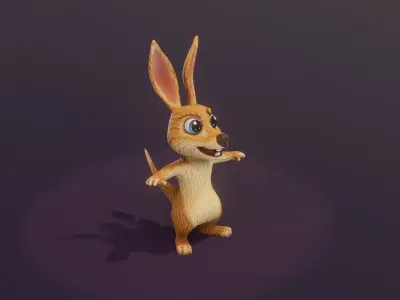 Cartoon Kangaroo 3D Model Low-poly 3D model