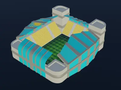 Football Stadium - Kazakhistan Low-poly 3D model
