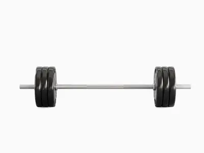 Techno Gym Barbell 01 Low-poly 3D model