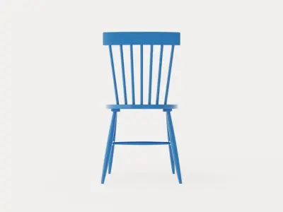Wood H17 Cane chair - Clear blue Low-poly 3D model