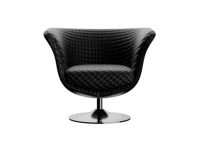 Diamond Quilted Swivel Arm Chair 3D model