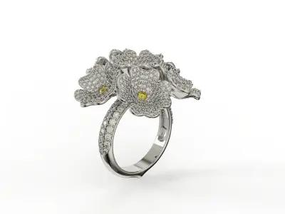 FLOWER RING Free 3D print model