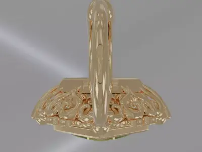 Golden Aurelis earrings 3D model jewelry 3D model