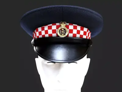 Police Flat Cap 3D Model for GTA  FIVEM UE  and Accessories Low-poly 3D model