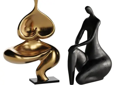 Decorative Abstract Sculpture Yoga Ladies 3D model