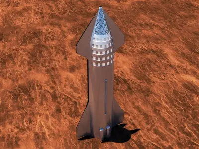 SpaceX Starship rocket Low-poly 3D model