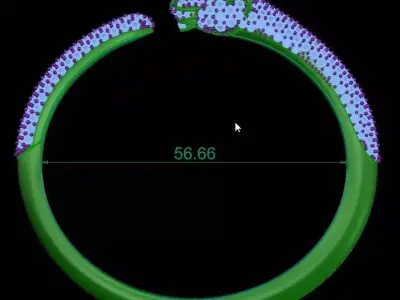 Panther Head Diamond Bangle 3D print model