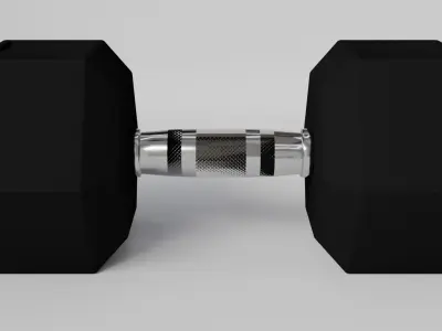 Hexagonal dumbbell Free low-poly 3D model