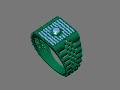 Gents Rings Diamond Men Ring STL 3DM 3D ready print model 3D print model