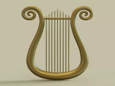 Golden Lyre 3D print model