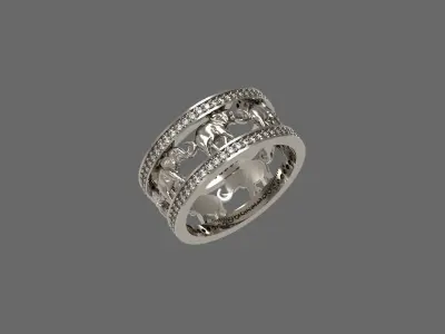 ring seven elephants N - 209 3D print model