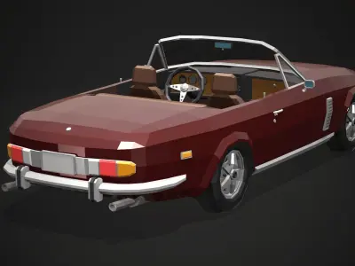 Low-Poly Retro Sports Car 02 Low-poly 3D model