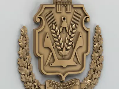 Coat of arms of Kherson region Ukraine 3D model