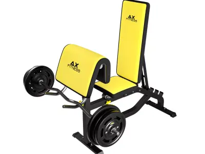 Preacher Curl Bench Low-poly 3D model