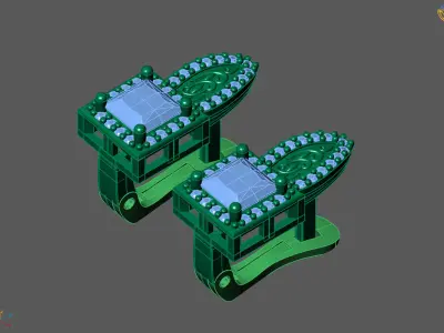 Women Earrings 3DM STL Womens Earring Renders 3D print models   3D print model buy
