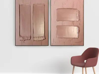 Plaster Two Photo Frame 01 Low-poly 3D model