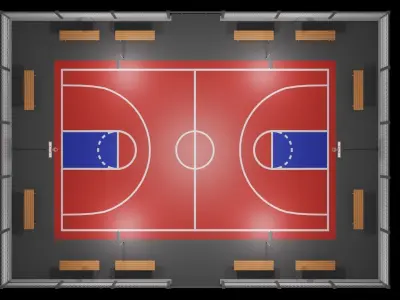Basketball court  A1 Low-poly 3D model