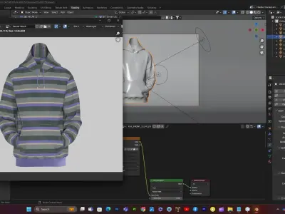  Premium Hoodie Hands Pocket Design CLO File 3D model