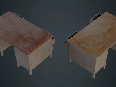 Desk 1D Low-poly 3D model