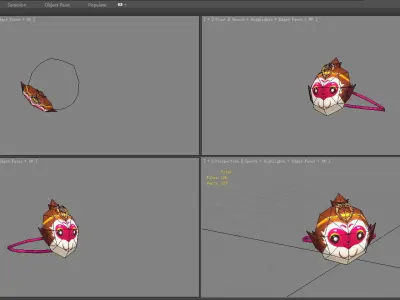 Cartoon monkey mask Low-poly 3D model