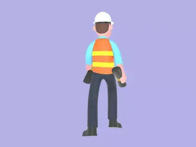 Stylized 3D Male Architect Character - Cartoon 3D model