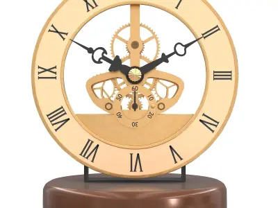 Mechanical Clock GOLD Low-poly 3D model