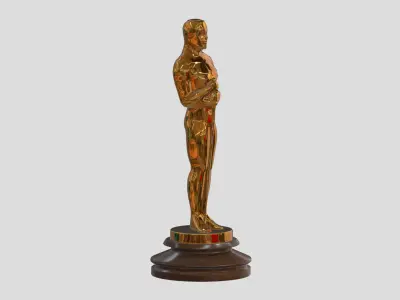 Oscar Award Gold Shiny Low Poly Low-poly 3D model