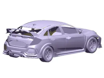 CIVIC TYPE R FK8 Full Exterior Mesh Model - 3D Laser-Scanned 3D model