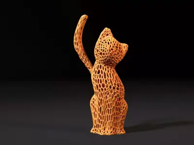 Cat Voronoi 3D print model