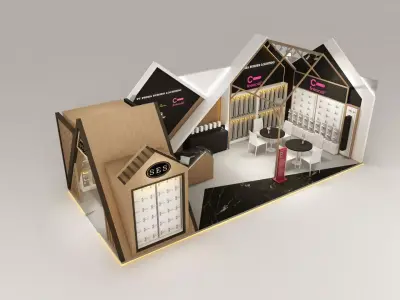 Exhibition Booth Door Handle 4x9 m 3D model