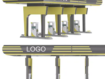 Gas station 3D model