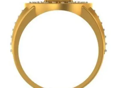 GENTS ASHOKA DIAMOND RING 3D print model