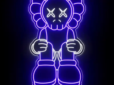 Kaws Neon Sign 3D model buy