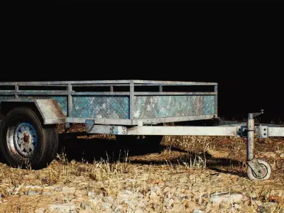 Physics-Based Destructible Vehicle Trailer Low-poly 3D model