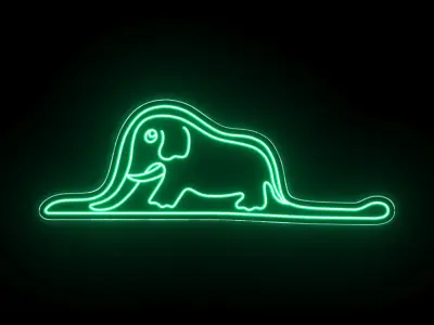 The Little Prince Elephant Neon Sign 3D model