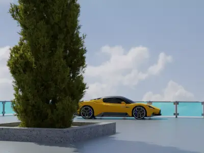 modern skyscraper showroom 3D model 3D model